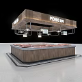 Modern Supermarket Grocery Interior With Fresh Tofu Pork Stalls And Produce Sections