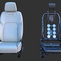 Car Seat Upholstered Design With Exposed Metal Frame Components 3d model