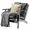 POTTERYBARN Nordic Classic Leather Leisure Chair 3d model