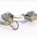 Two Vintage Telephones With Keypad And Coiled Cord On White Background