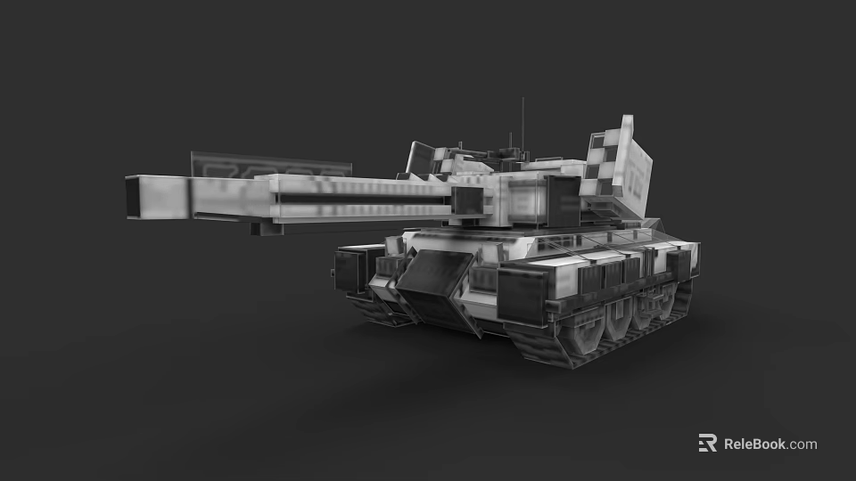 Modern Military Tank With Long Cannon Tracked Chassis 3D Rendered Model 3d model 