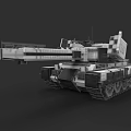 Modern Military Tank With Long Cannon Tracked Chassis 3D Rendered Model