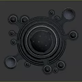 Advanced Space Exploration Craft With Circular Rings And Protruding Mechanical Parts