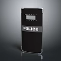 Black Police Shield Decorative Ornament Set With Metal Frame And Observation Window