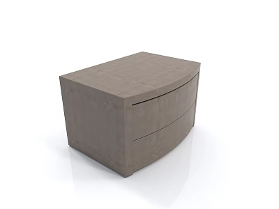Modern Gray Nightstand with Two Drawers and Smooth Wooden Surface Design 3d model