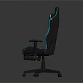 Ergonomic Modern Gaming Chair With Stylish Turquoise Purple Accents And Back Logo