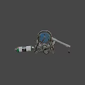 Pneumatic Weapon With Blue Gas Tank Metal Structure Long Rod And Cylinder