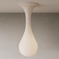 Modern White Ceiling Light with Sleek Curved Shape and Minimalist Design 3d model