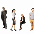 Group of Diverse People With Professional And Casual Attire Standing And Sitting