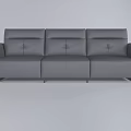 Modern Gray Leather Multi Seat Sofa For Comfortable Living Room 3d model
