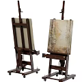 Premium Wooden Art Easels With Canvas And Adjustable Stands For Painting