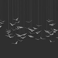 White Paper Crane Hanging Decorations Suspended from Ceiling for Interior Decor