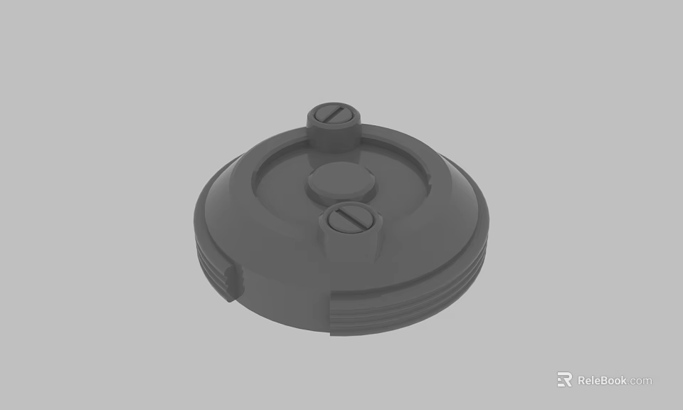 Gray Industrial Circular Mechanical Component With Screw Fasteners And Round Design 3d model 
