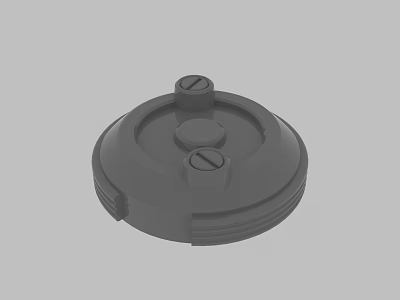 Gray Industrial Circular Mechanical Component With Screw Fasteners And Round Design 3d model