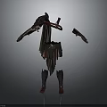 Detailed Medieval Fantasy Warrior Armor Set With Helmet Chestplate Greaves And Bracers