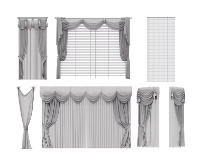 European-style curtains 3d model European-style curtains 3d model
