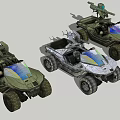 3D Model Futuristic All Terrain Military Vehicles With Equipment Design