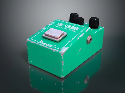 Ibanez Time Cleaner Green Computer Audio Device With Control Knobs And Switch 3d model