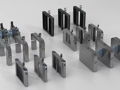 Public Facility Access Control Gates With Various Security Models And Automatic Entry Functions 3d model