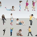 Modern multiplayer child character 3d model