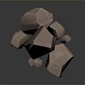 Polygonal Light Brown Stone Rocks With Various Sizes Geometric Cut Textures Dark Background Reflections