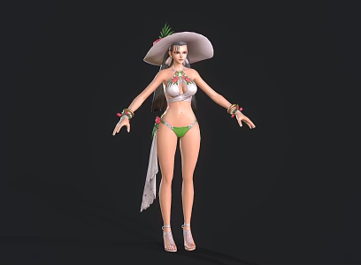 Modern Beauty Woman Swimsuit Woman Cartoon Woman Game Character 3d model