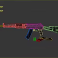 Modern Black Tactical Rifle With Magazine And Bullets On Dark Surface