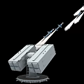 Military Missile Launch System With Twin Launch Tubes And Flame Exhaust