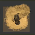 Military Weapon Mounted On Camouflage Armored Vehicle Driving On Sandy Terrain With Orange Dust Cloud