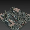 Aerial View of Urban Cityscape With High Rise and Low Rise Buildings