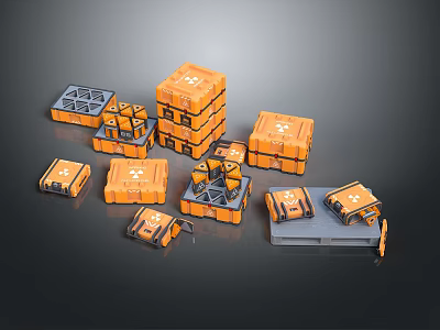 Durable Orange Storage Boxes For Household Items Organization And Stacking 3d model