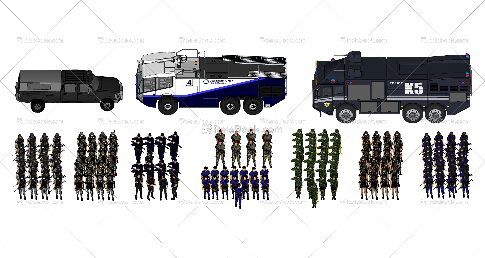 Modern Man Police SWAT Vehicle 3d model