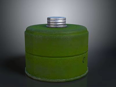 Green Cylindrical Storage Container With Silver Metal Lid And Smooth Exterior 3d model