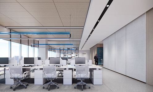 Modern public office area 3d model