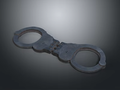 Classic Metal Handcuffs With Durable Construction Secure Lock And Vintage Design 3d model