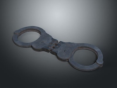 Iron shackles, metal handcuffs, shackles, daily necessities 3d model