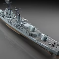 USS Destroyer cruiser frigate destroyer 3d model