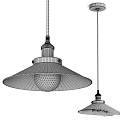 Industrial Style Pendant Light With Black Metal Shade Gold Accents And Clear Glass Bulb