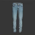 Light Blue Straight Leg Denim Jeans With Classic Design And Belt Loops