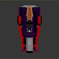 Purple Red Toy Car With Orange Seat Exposed Engine Red Wheels And Flower Pattern