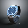 Sleek Modern Wrist Watch with Square Dial Roman Numerals and Black Leather Strap