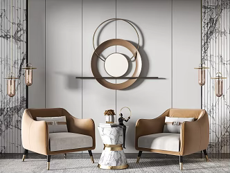 Light Luxury Casual Sofa Combination Single Chair Combination 3d model