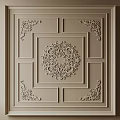 Decorative Embossed Panel Featuring Geometric Lines And Central Intricate Floral Design 3d model