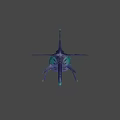 Game Movie Fantasy Character Blue Body Purple Belly With Black Spots And Big Eyes