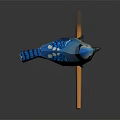 Detailed Blue Jay Bird Sculpture With White Belly And Black Eye Stripe Perched On Branch