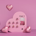 SNAILS Heart Shaped Pink Amusement Equipment With Candy Dispenser And Decorative Hearts