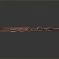 Rusty Iron Horse Shackles With Circular Rings And Metal Chain Links