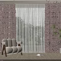 Thick Brown Curtains And White Sheer Drapes For Large Window With Green Trees Outside