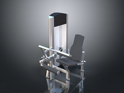 Modern Comfortable Chair With Metal Frame And Black Padded Seat 3d model