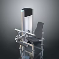 Modern Comfortable Chair With Metal Frame And Black Padded Seat